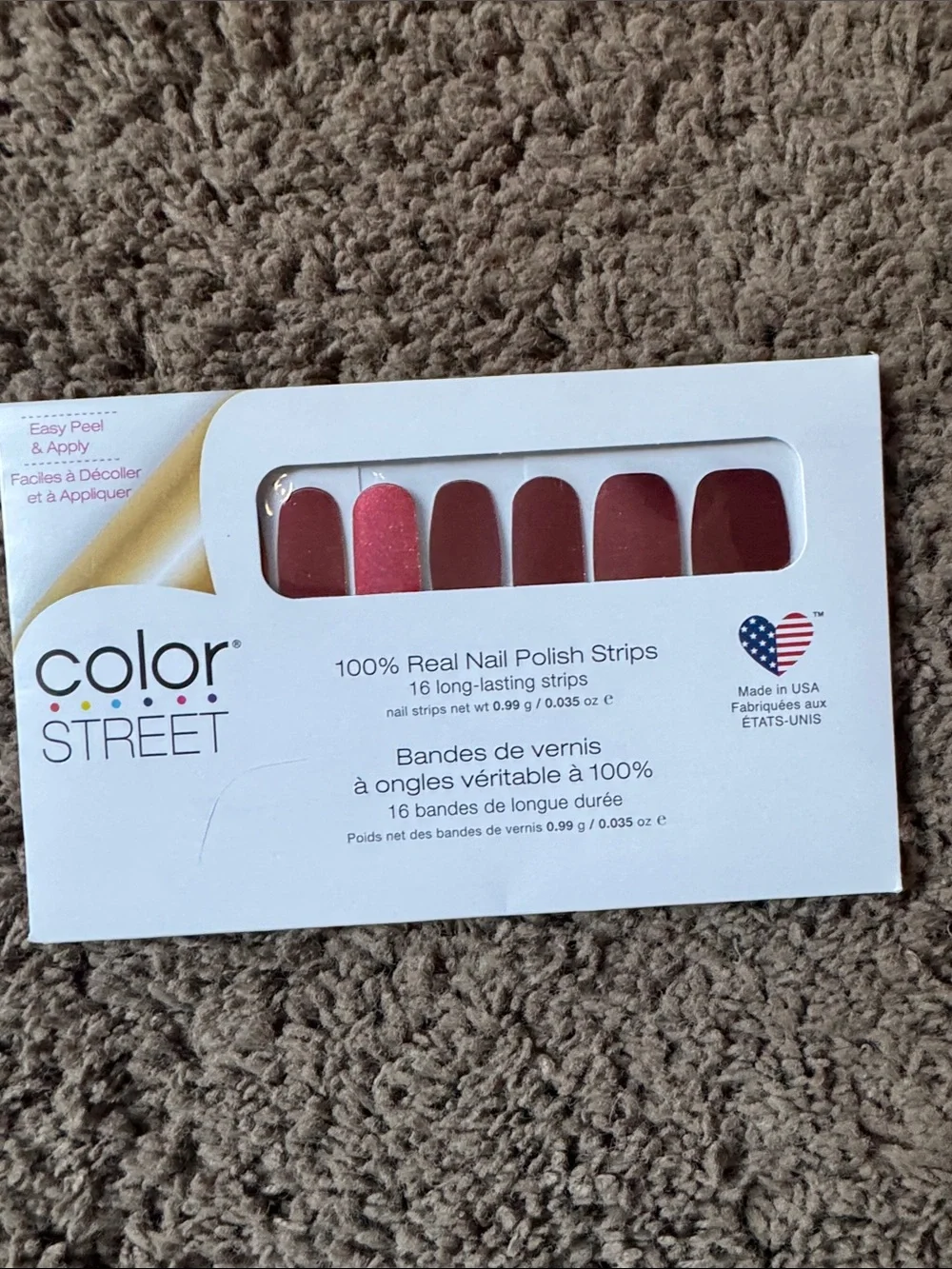 Color Street Nail Solid Strips Pack - Fuchsia, Beige, Teal, Sky Blue, Burgundy